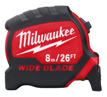 Рулетка Milwaukee PREMIUM широкая WIDE BLADE 8м (шир. полотна 33мм)